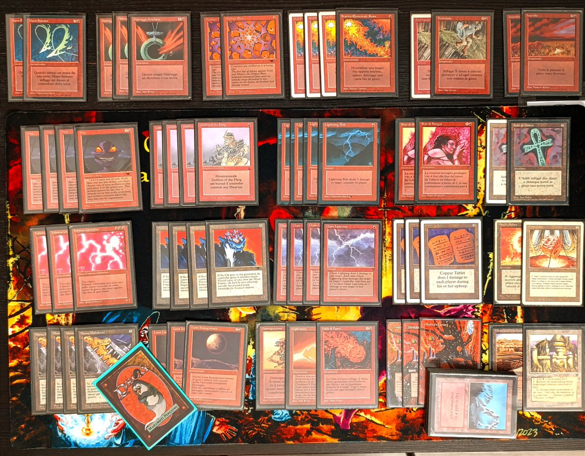 Today I play in the mtg Old School Summer League. ⚡🔥
As usual, 4 Lightning Bolt + 56 other cards. ⚡🔥
Magic at it's finest! ⚡🔥