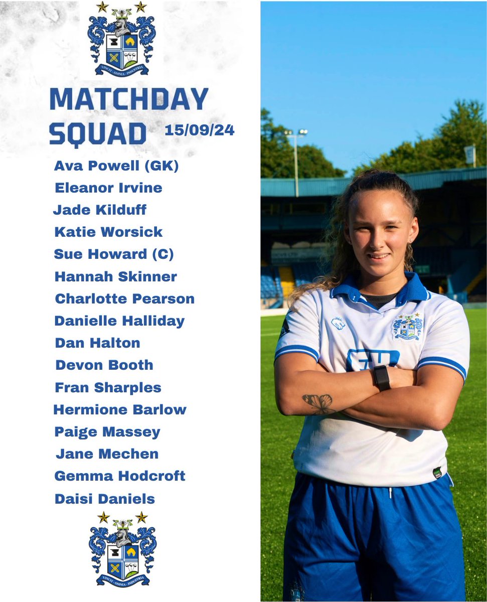 Matchday squad for tomorrow’s clash with Wilmslow Albion for our second league game of this season.

Kick-off 2pm 

Oakwood Farm, Styal

SK9 4HP