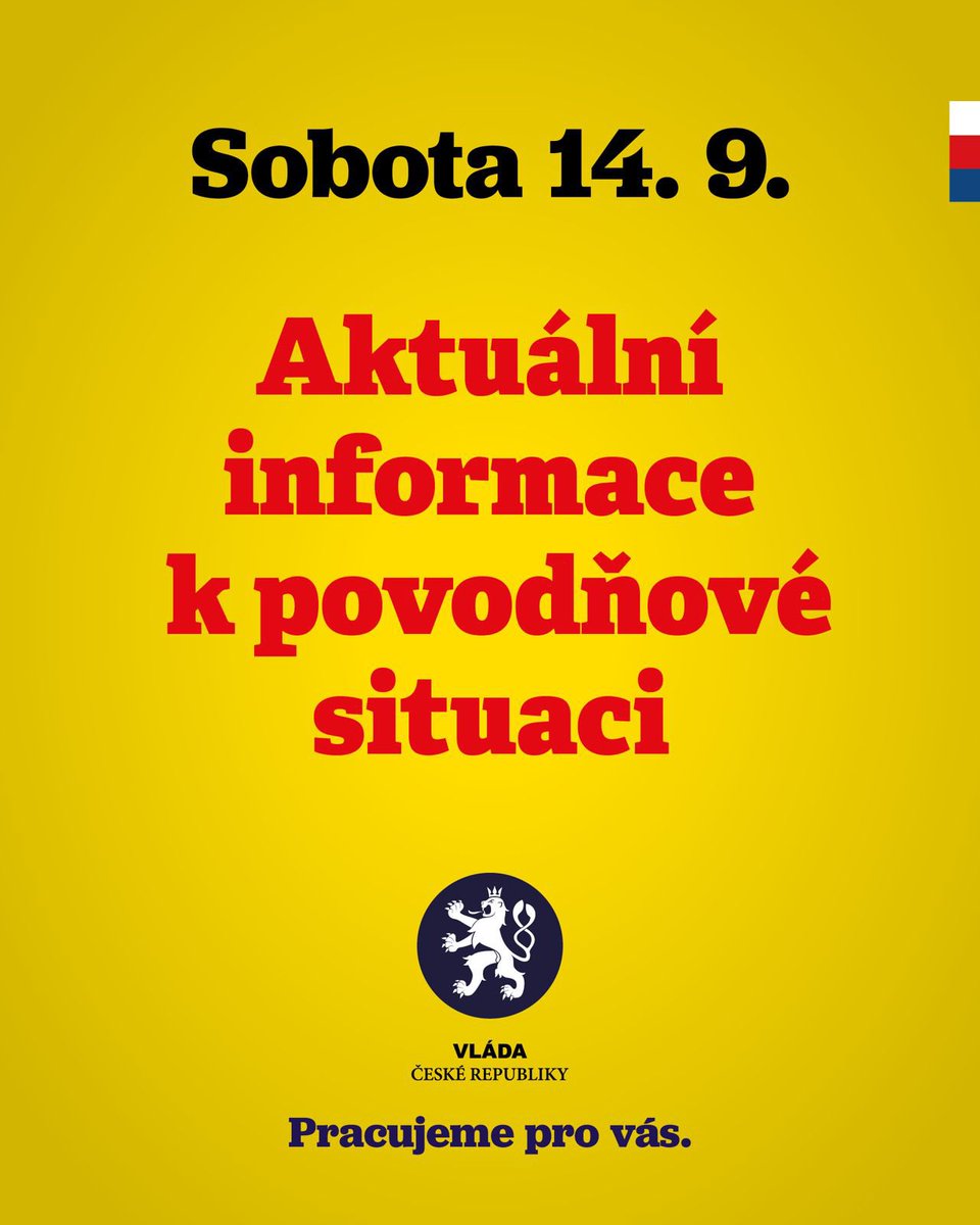 P_Fiala's tweet photo. Vážení přátelé, dnes zasedala Ústřední povodňová komise, tady je krátký souhrn jejích závěrů:

➡️ Vydatné srážky na celém území ČR pokračují. Do sobotního rána na celém území ČR napršelo 20 až 100 mm. Nejvíce na Vysočině a Ostravsku přes 100 mm, v horských oblastech Krkonoš a Jeseníků 100 až 175 mm.

➡️ Nejvyšší čtyřiadvacetihodinový úhrn ze stanic ČHMÚ hlásily v sobotu k sedmé hodině ráno Zlaté hory na Jesenicku 175 mm, v Krkonoších Labská bouda 173 mm.

➡️ Nová výstraha platí hlavně pro Opavsko, Krnovsko a Jesenicko, kde se očekávají extrémní srážky a rozlití řek. Obyvatelé by se měli připravit na možnost evakuace.

➡️ Extrémní předpovědi se tak naplňují zejména v Moravskoslezském kraji. Jen během včerejšího dne řešili hasiči téměř tři tisíce událostí.

➡️ Meteorologové varují před silným větrem – dnes očekáváme, že nárazy větru by měly zesilovat až k 25 m/s, bude docházet k vývratům stromů.

➡️ Povodňové mapy jsou dostupné na řadě webových stránek nebo v aplikaci https://t.co/Kli976ilvC. Děkujeme za spolupráci s ČHMÚ. Aktualizované povodňové mapy jsou stále k dispozici.

➡️ Dnes večer bude svolán Ústřední krizový štáb.

Budeme vás dále informovat. Prosím, buďte na sebe i nadále opatrní. Společně to zvládneme.