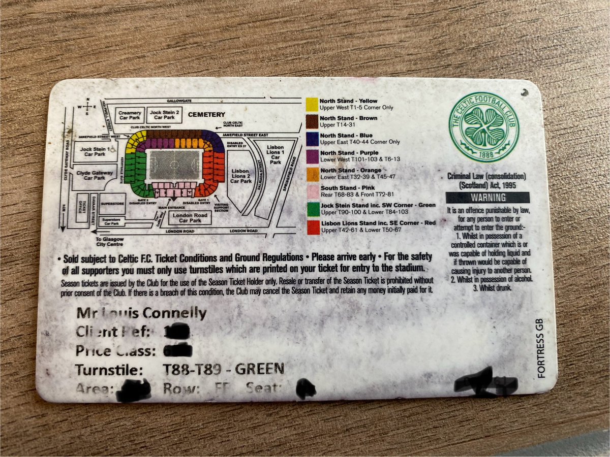 Louis Connelly’s season ticket found next to Emirates bus park after the Celtic - Hearts game, DM me to arrange collection at next games <a href="/SparesCeltic/">Celtic Spares</a> <a href="/CelticFCTickets/">Celtic FC Tickets</a> <a href="/CelticFCSLO/">CELTIC FC SLO</a> <a href="/celtic_spares/">Celitic Fc Spare</a>