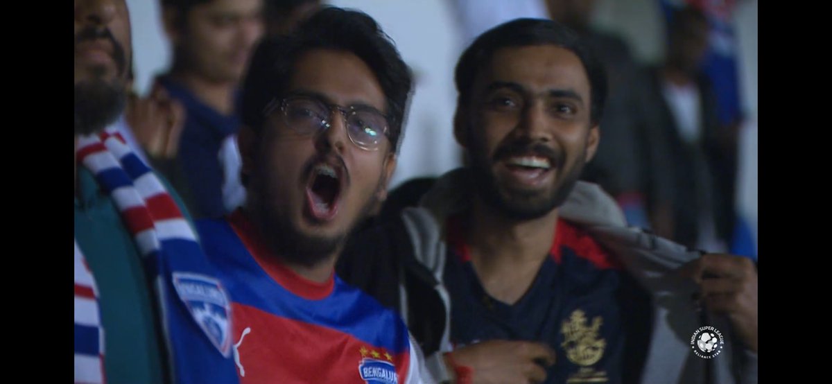 Average RCB fan at BFC victory <a href="/bengalurufc/">Bengaluru FC</a> <a href="/RCBTweets/">Royal Challengers Bengaluru</a>