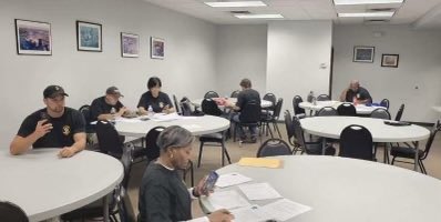 Get out the vote!  373 Laborers Rising Volunteers  Phone Bank at Union Hall.