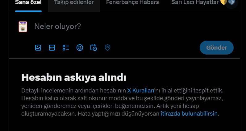 fenereditfb's tweet photo. Şöyle bir mesajın ardın hesabım kısıtlandı eski takipçilerimi ve sizlere terkar ulaşabilmek için RT ve Ment atabilir misiniz arkadaşlar.🥺#Ferdi #Jelert #GSvRİZ #ozan #jacops #erlinghaaland https://t.co/LoIlmM67DS