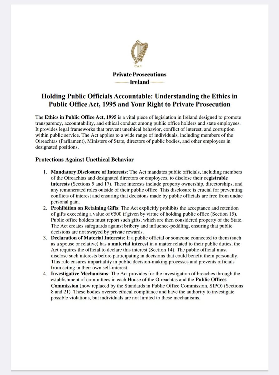 PPI1937's tweet photo. 📢 The Ethics in Public Office Act, 1995 ensures transparency &amp; accountability in public service. If you believe a public official has acted unethically, YOU can take action through a private prosecution. #EthicsInOffice #Accountability #Transparency #PrivateProsecution https://t.co/rDBeAMPEPw