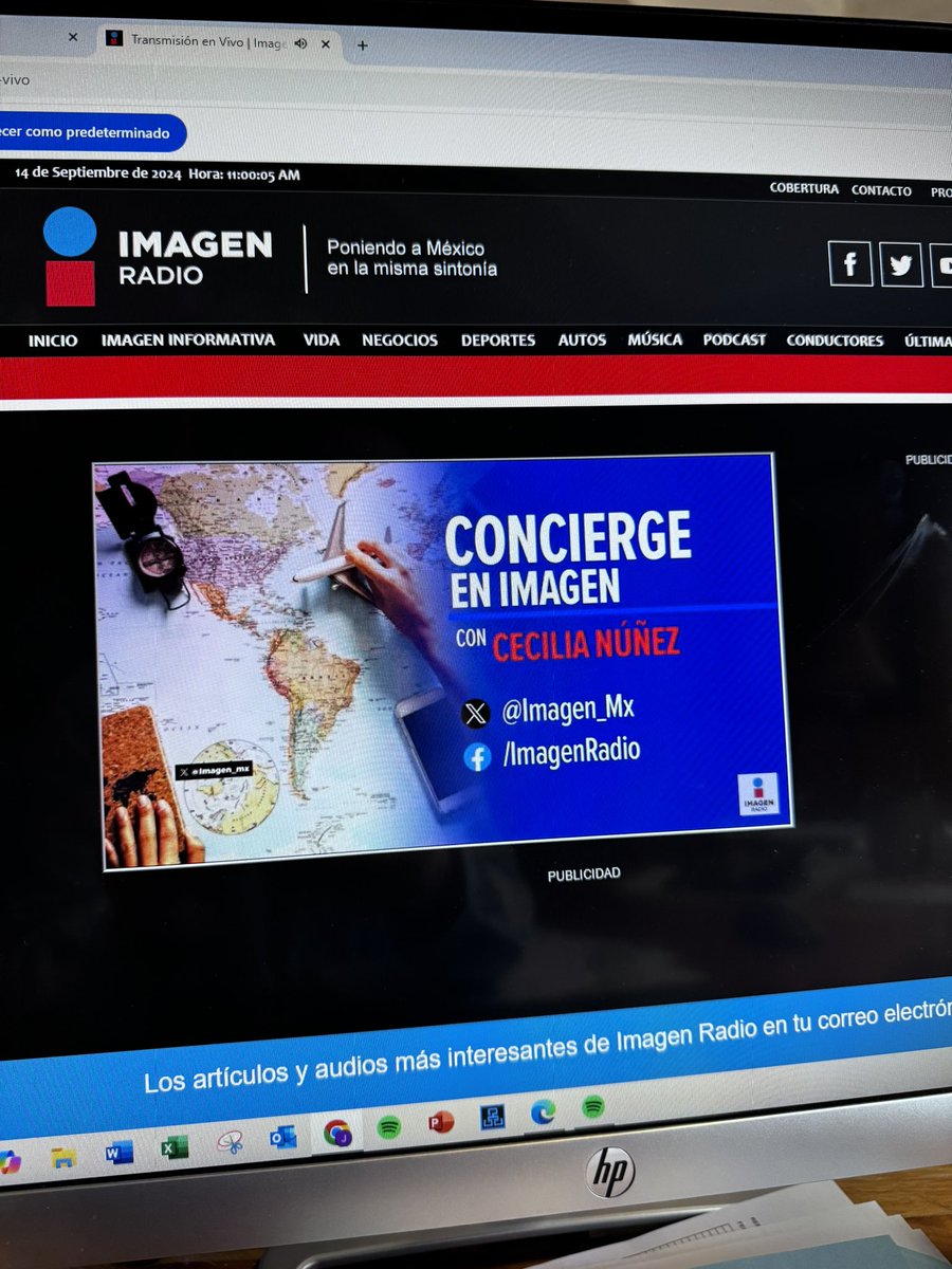 Escuchando a <a href="/cecinunez/">cecilia núñez</a>  en <a href="/Imagen_Mx/">Imagen Radio</a> !! Las mejores recomendaciones de viaje !!!