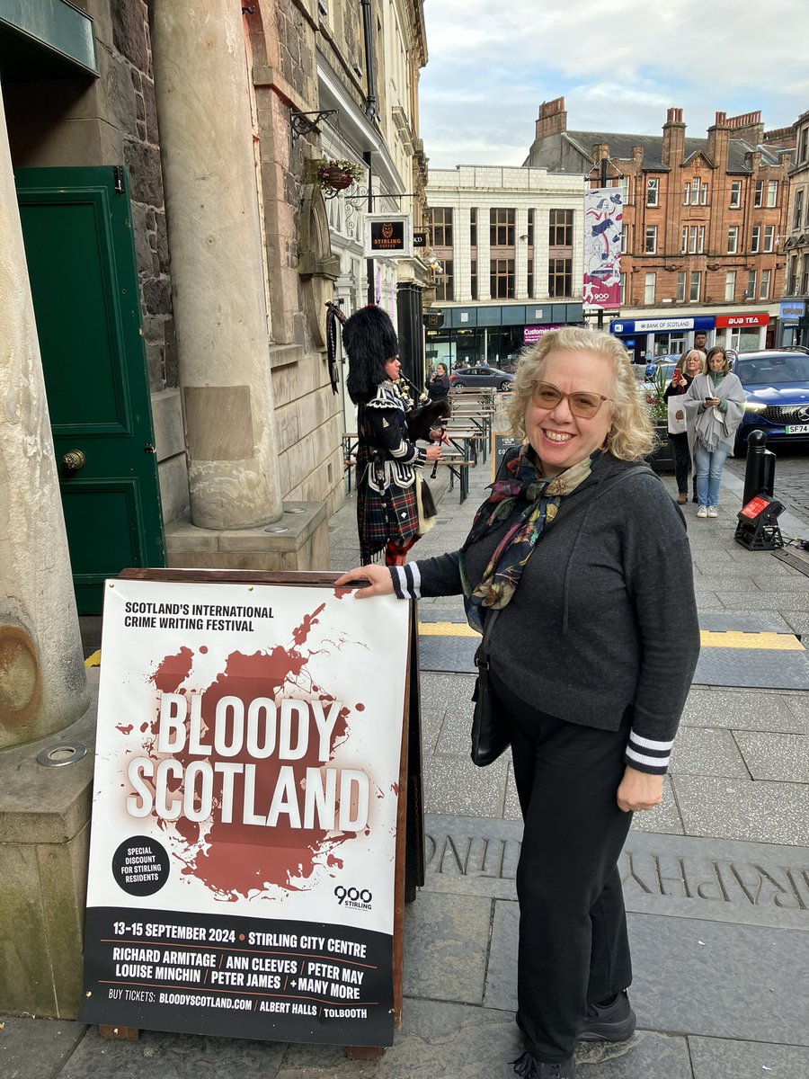 elenikwriter's tweet photo. Loved taking part in @BloodyScotland - thank you to @davidbishop for his expert hosting skills (and amazing footwear), and #DavidGreig and @AJWestAuthor for making it such fun. And, of course, everyone who came, asked questions and bought books. Readers are the BEST https://t.co/mplYIINnWl