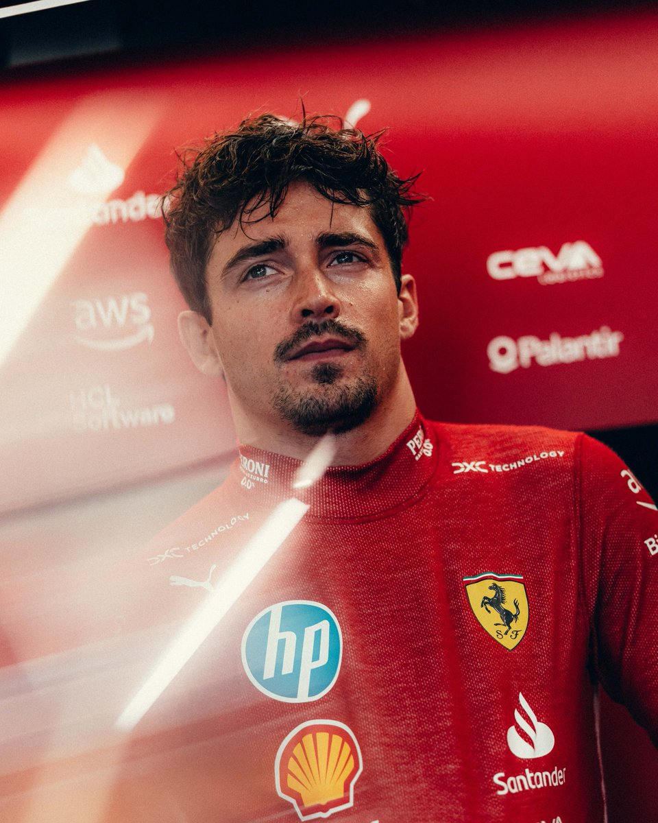 ScuderiaFerrari's tweet photo. A day in the garage with C² 😎

#AzerbaijanGP 🇦🇿 #F1 https://t.co/2y6hcHnU5j
