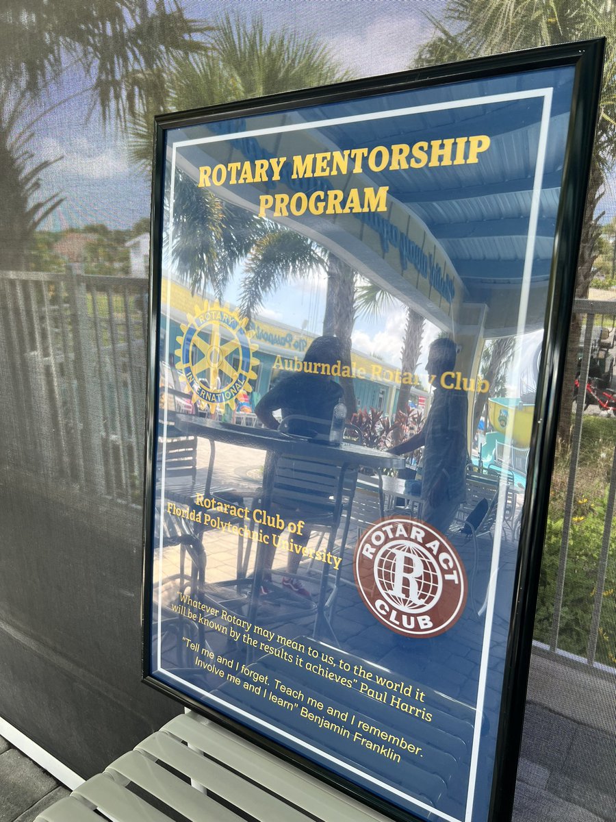 DDeConcilio's tweet photo. What a great lunch today at Camp Margaritaville @campmarg_aub for our @Rotary Mentorship Program with the @rotaract club of Florida Polytechnic University. Look at my Adrianna! 💜 https://t.co/naPRgGdNop