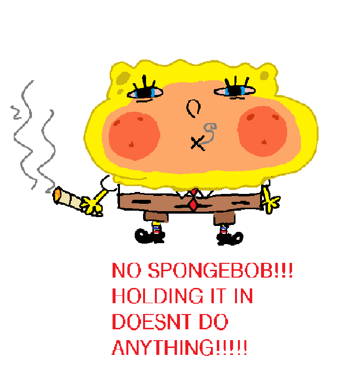 this was also my most popular peice , someone asked if they could get it  tattooed and its SpongeBob smoking weed