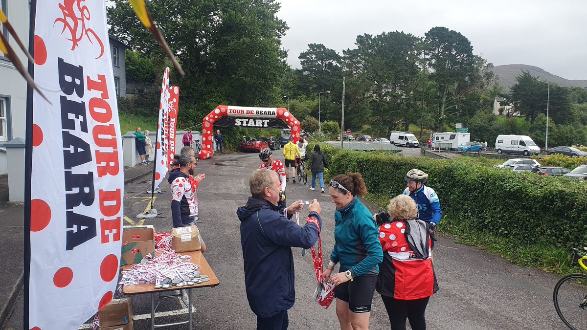 Cyclists arriving back <a href="/Eccles_Hotel/">Eccles Hotel & Spa</a> for medals, refreshments, burger and great craic. 
#tourdebeara #cyclingireland #eccleshotel
