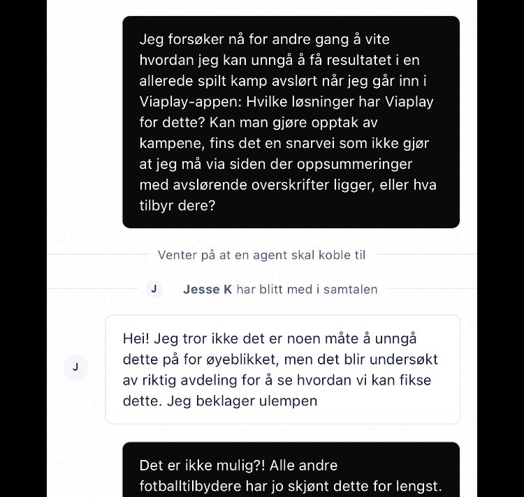 Spør for en venn (faktisk): Er dette faktum? Har ikke Viaplay en løsning for folk som vil se en kamp i opptak?