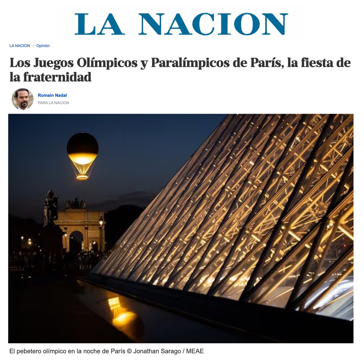 🌈 "Estos juegos se situaron decididamente bajo el signo de la audacia y la inclusión."  📸#sportfriendlyproject en <a href="/lanacioncom/">La Nación</a> a través de las palabras de nuestro embajador <a href="/nadaldiplo/">Romain Nadal</a> 🇫🇷🇦🇷

lanacion.com.ar/opinion/los-ju…