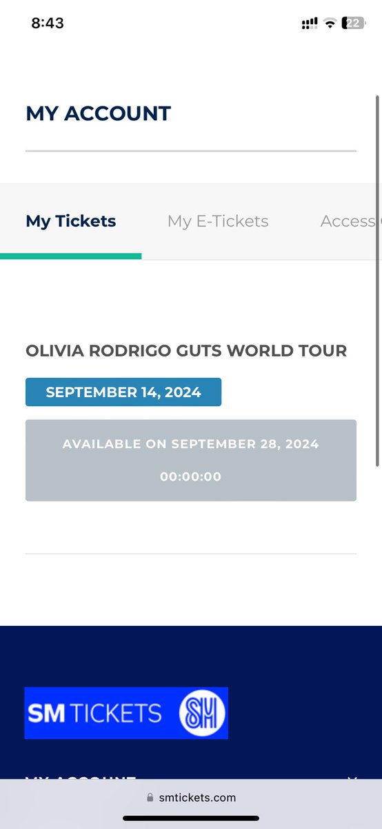 svntear's tweet photo. TICKET SECURED JUST NOW 😭
#OliviarodrigoGutsTour 
#GUTSTourManila https://t.co/nQPS5O2EFw