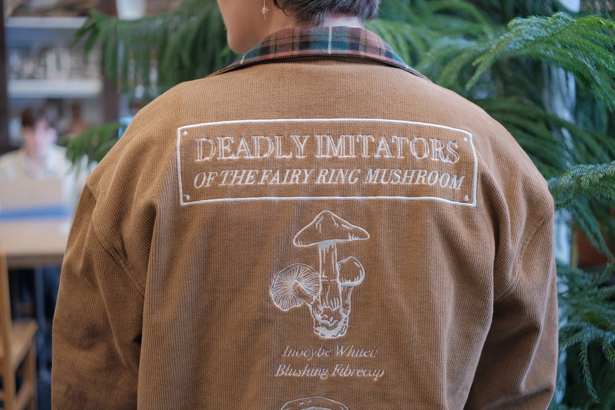 knockthrice's tweet photo. attention all mushroom people!!! important! —> look at this jacket 🍄‍🟫🍂 https://t.co/nghjeieojT