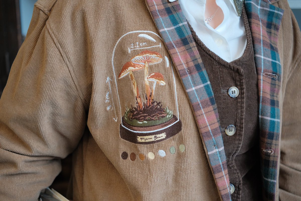 knockthrice's tweet photo. attention all mushroom people!!! important! —> look at this jacket 🍄‍🟫🍂 https://t.co/nghjeieojT