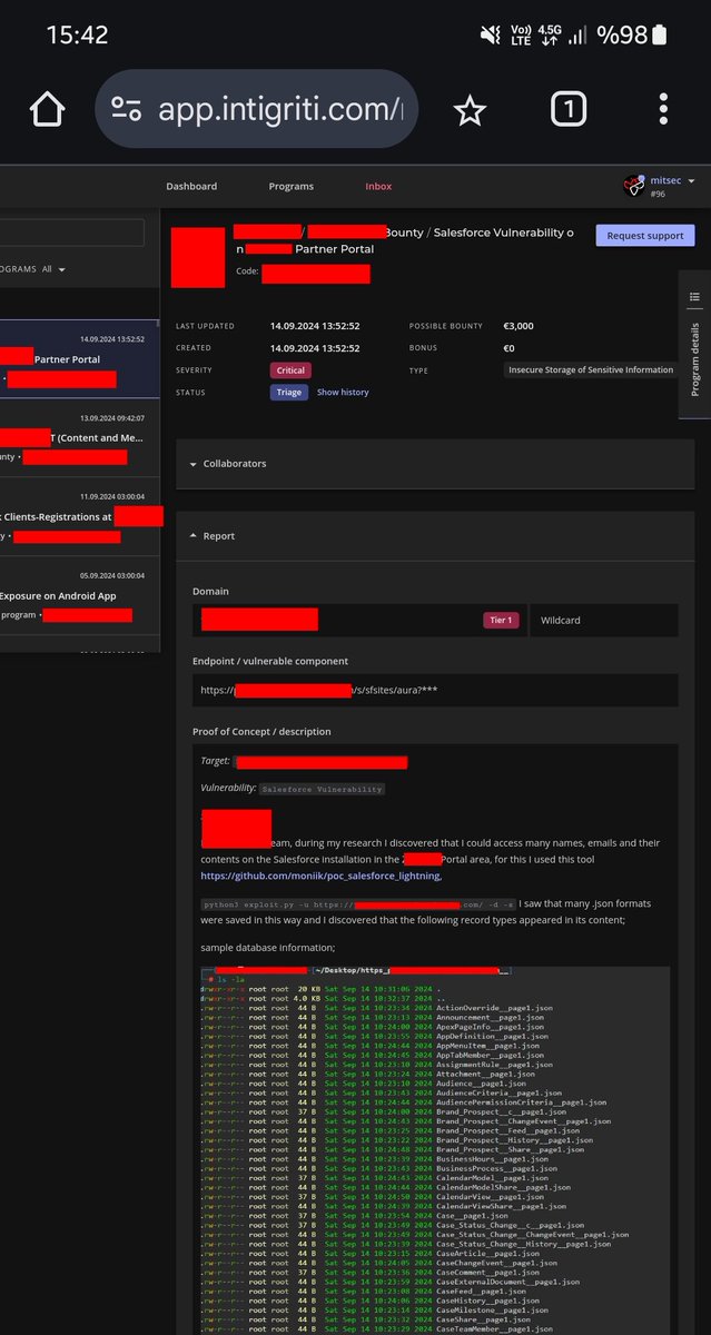 ynsmroztas's tweet image. If you access a space where SalesForce is installed, make sure to take a look at the user interaction sections. You can use this tool at github.com/moniik/poc_sal… .
Maybe it can make some money 😋😋
#bugbountytip #BugBounty #hackwithintigriti