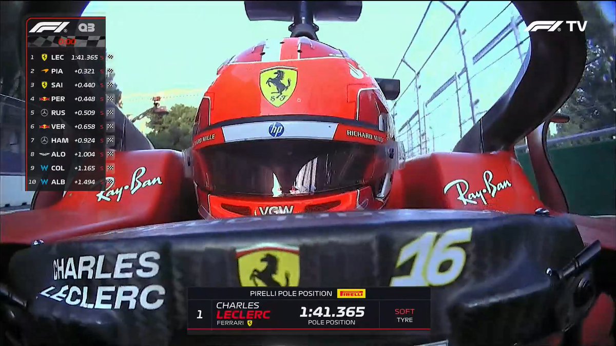 Secteur_F1's tweet image. 🥇 𝗡𝗢𝗨𝗩𝗘𝗟𝗟𝗘 𝗣𝗢𝗟𝗘 𝗣𝗢𝗦𝗜𝗧𝗜𝗢𝗡 𝗗𝗘 𝗖𝗛𝗔𝗥𝗟𝗘𝗦 𝗟𝗘𝗖𝗟𝗘𝗥𝗖 𝗔̀ 𝗕𝗔𝗞𝗢𝗨 ! 👏

🥈 Oscar Piastri 

🥉 Carlos Sainz

#F1 #AzerbaijanGP 🇦🇿