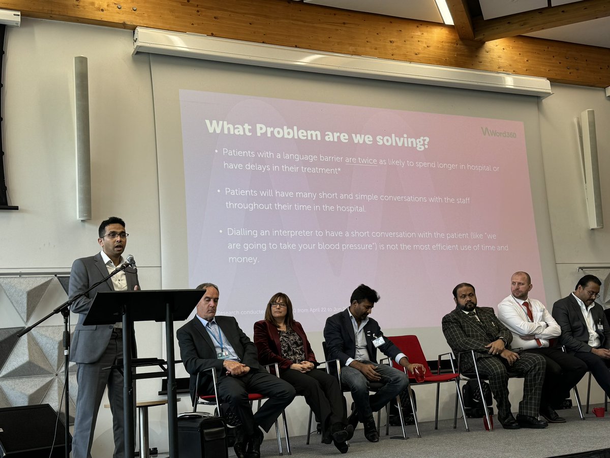 ApnaNhs's tweet photo. Next is Rahul @WORD_360 in the #APNA24 Dragons Den

Benefits include:
100+ languages 
Options for staff to contribute to the database
Making conversations inclusive https://t.co/VPAlUwCZ2g