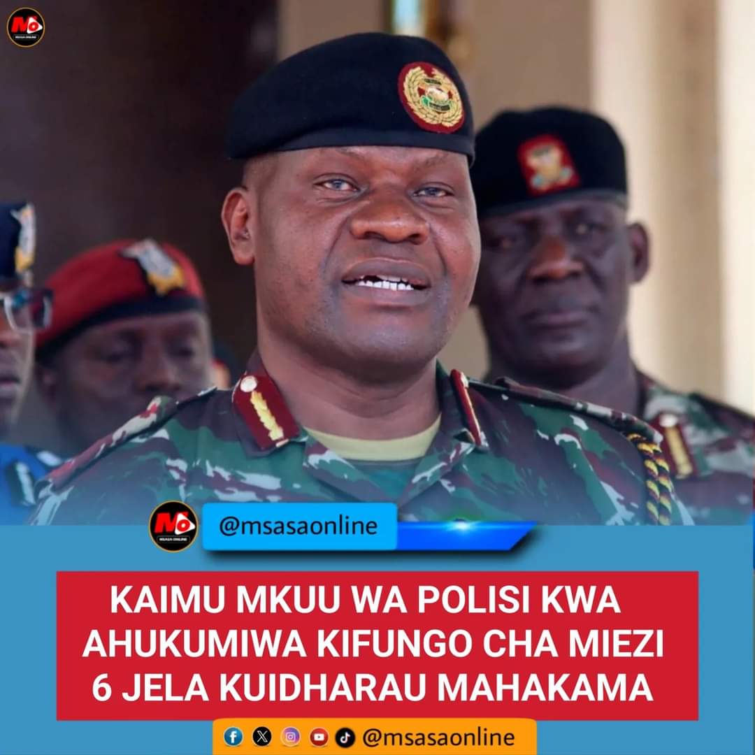 msasaonline's tweet photo. #MsasaUpdates
MAHAKAMA KENYA YAMHUKUMU KIFUNGO CHA MIEZI 6 JELA KAIMU MKUU WA POLISI KWA KUDHARAU MAHAKAMA... https://t.co/Tpu0fuDJAP https://t.co/yVuvs6srVb