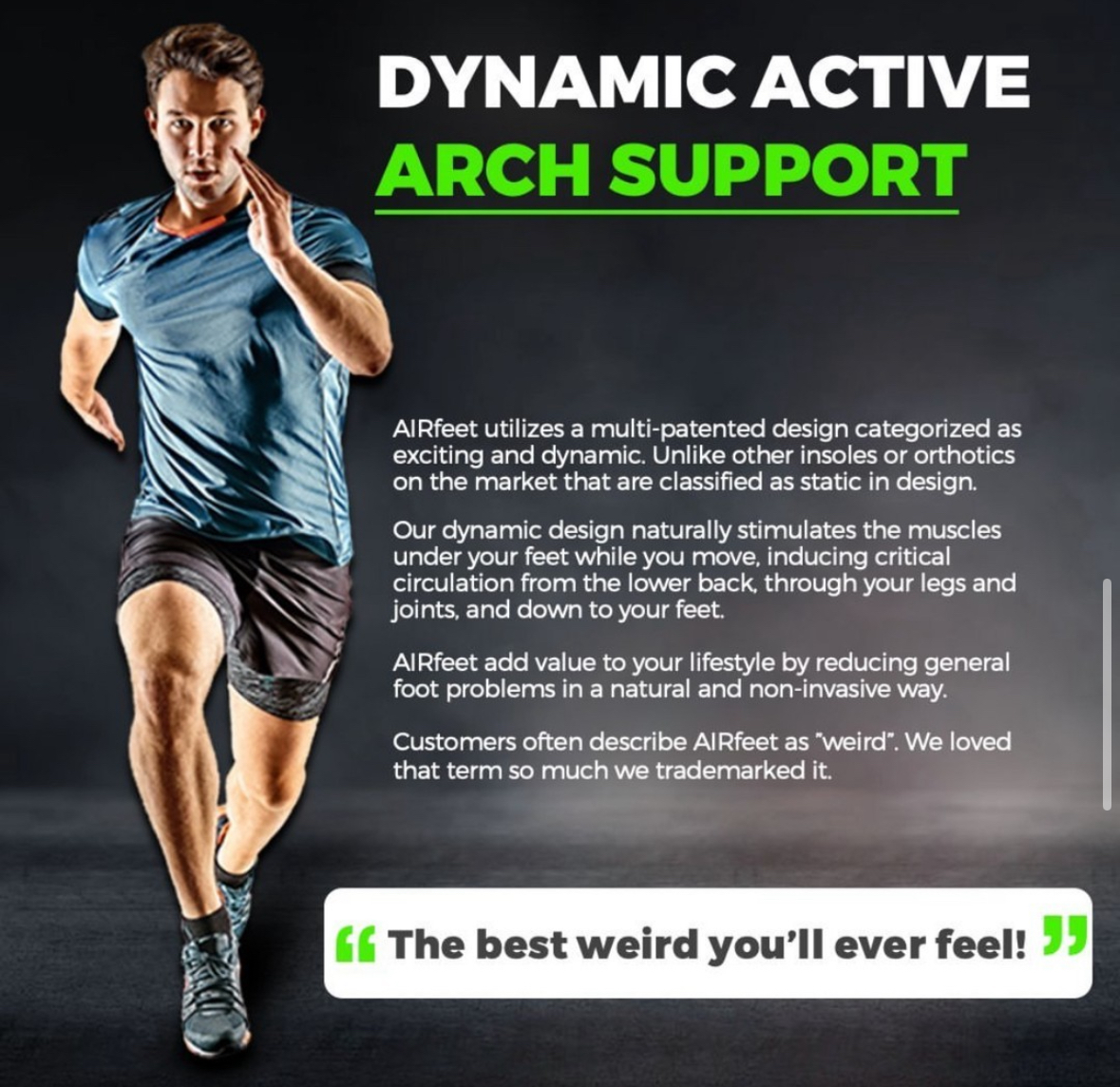 The best WEIRD you'll ever feel! Try it for yourself! myAlRfeet.com. Use code PF15FS for 15% off + free shipping. 

#airfeet #airfeetinsole #running #walking #runninginsole #insoles #insole #kneepain #pickleball #golf #backpain #anklepain #jointpain #feetpain #footpain