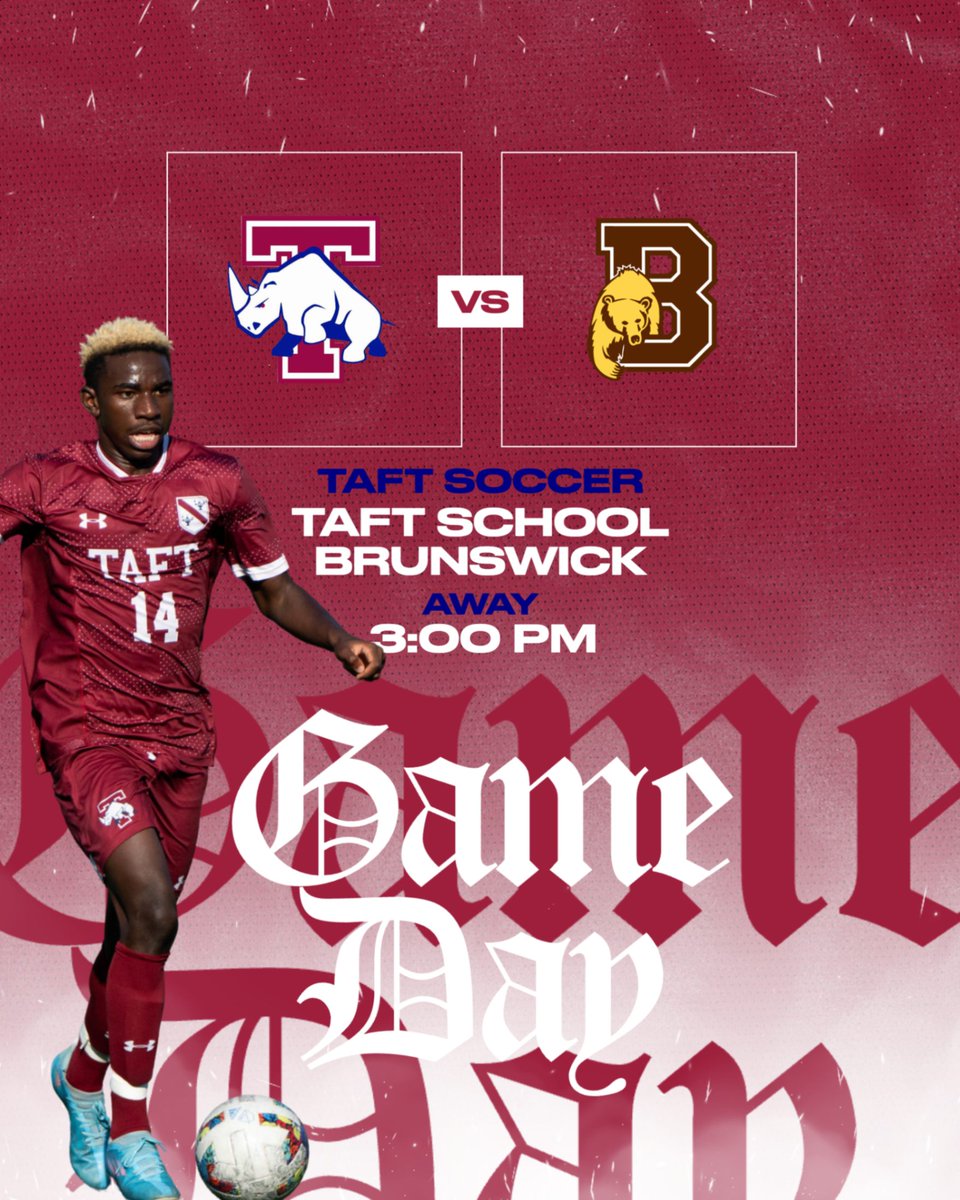 <a href="/taftbvsoccer/">Taft Boys' Soccer</a> is back in action! 🦏⚽️

The squad travels down to Greenwich to take on <a href="/wicksports/">'Wick Sports</a>!

🦏⚽️#taftathletics #gorhinos #gobigred #wearetaft