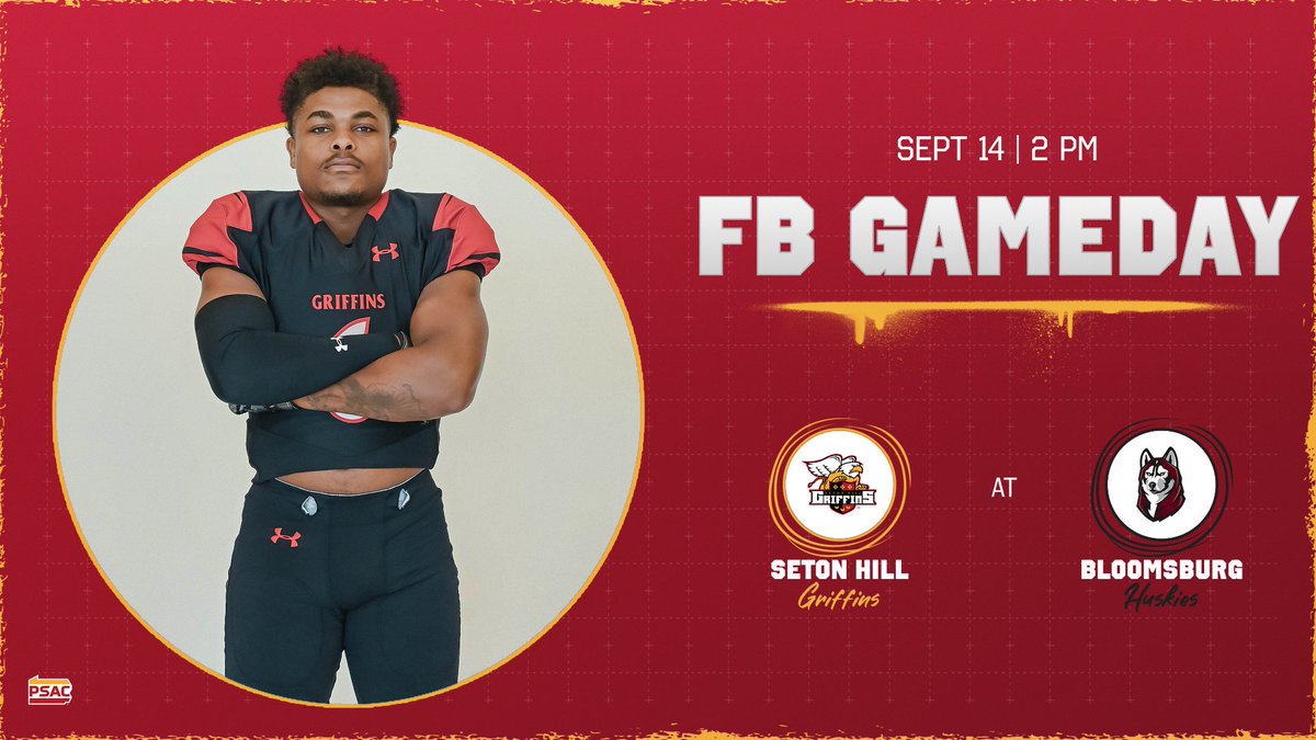 FB: PSAC Crossover action begins as the Griffins travel to Bloomsburg for a crossover matchup.  Kickoff is set for 2 PM.
Live stats: buhuskies.com/sidearmstats/f…
Live video: westmorelandsports.com