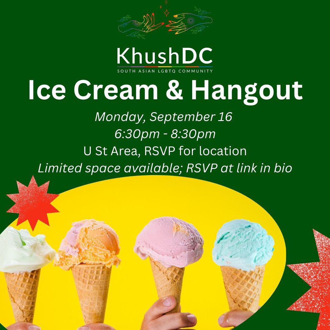 Please Join Khush DC for some ice cream this Monday, September 16 @ 6:30pm, our treat! The event is limited to no more than two dozen members and will be in the U St area (RSVP for meet up spot). Please RSVP here: docs.google.com/forms/d/e/1FAI…