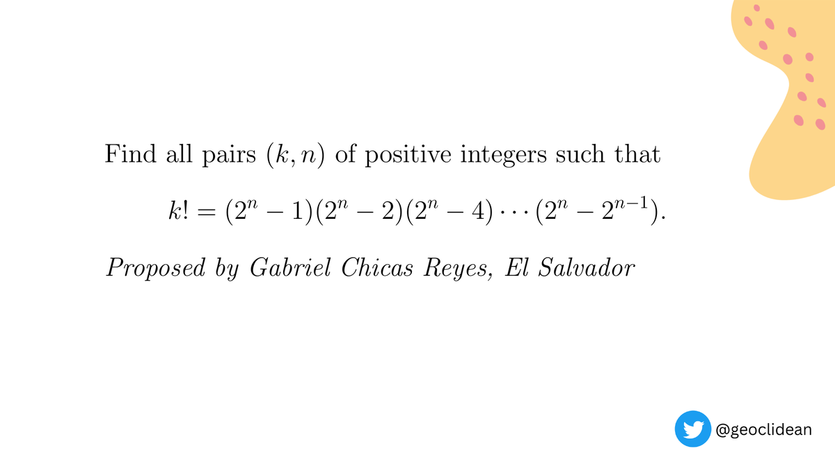 geoclidean's tweet photo. Power Of Factorials
#NumberTheory #IMO2019 #Factorial #IMO https://t.co/vaF5YqokCl