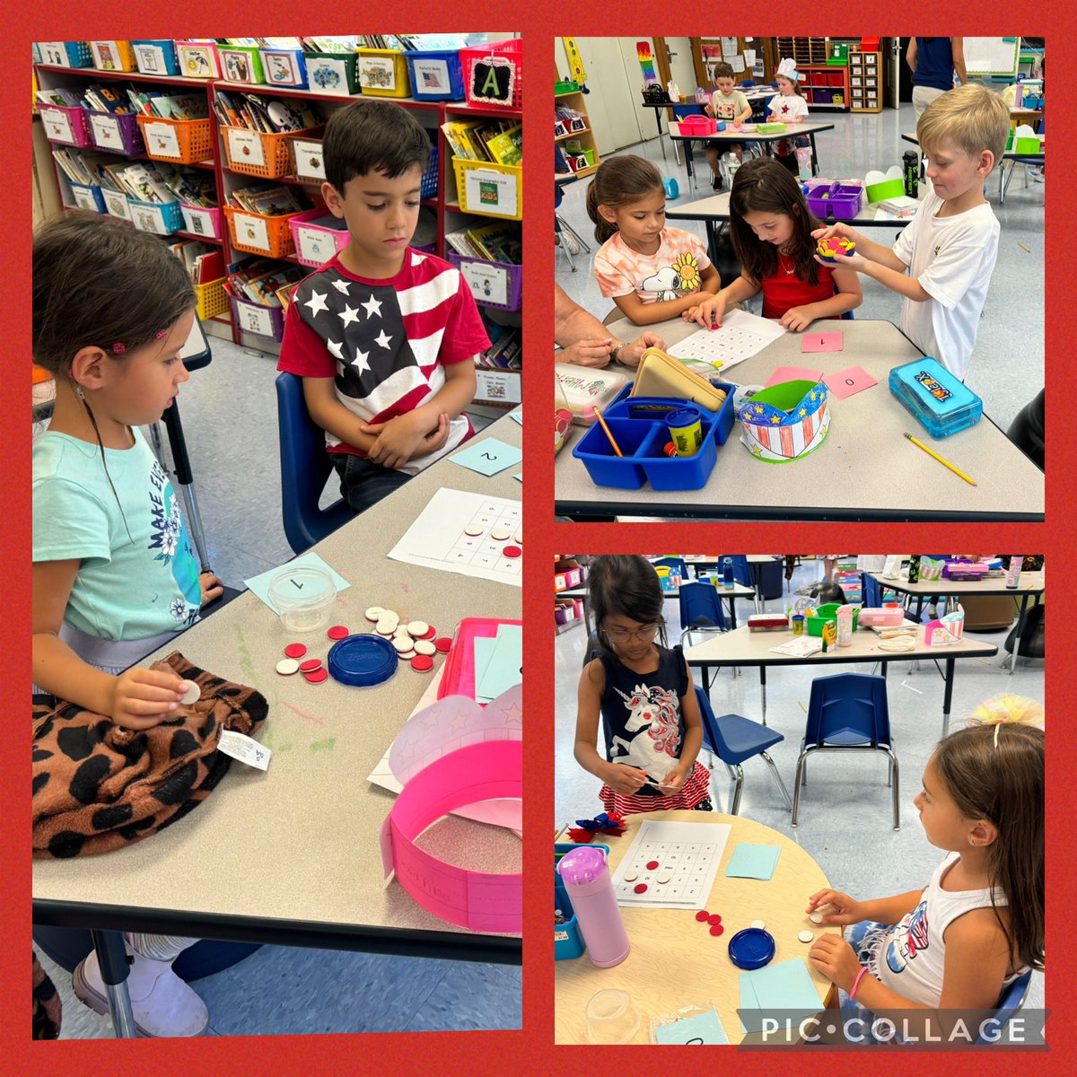 TBeamerGC's tweet image. These smart cookies 🍪 in the Conlon/Nicolino First Grade Class @LocustGC loved playing 🔴 Five in a Row ⚪️ The best part is, they were having FUN while practicing adding 1 and 2 to a number! @votae_eileen @erinkconlon1 @CCardellaGC @IllustrateMath