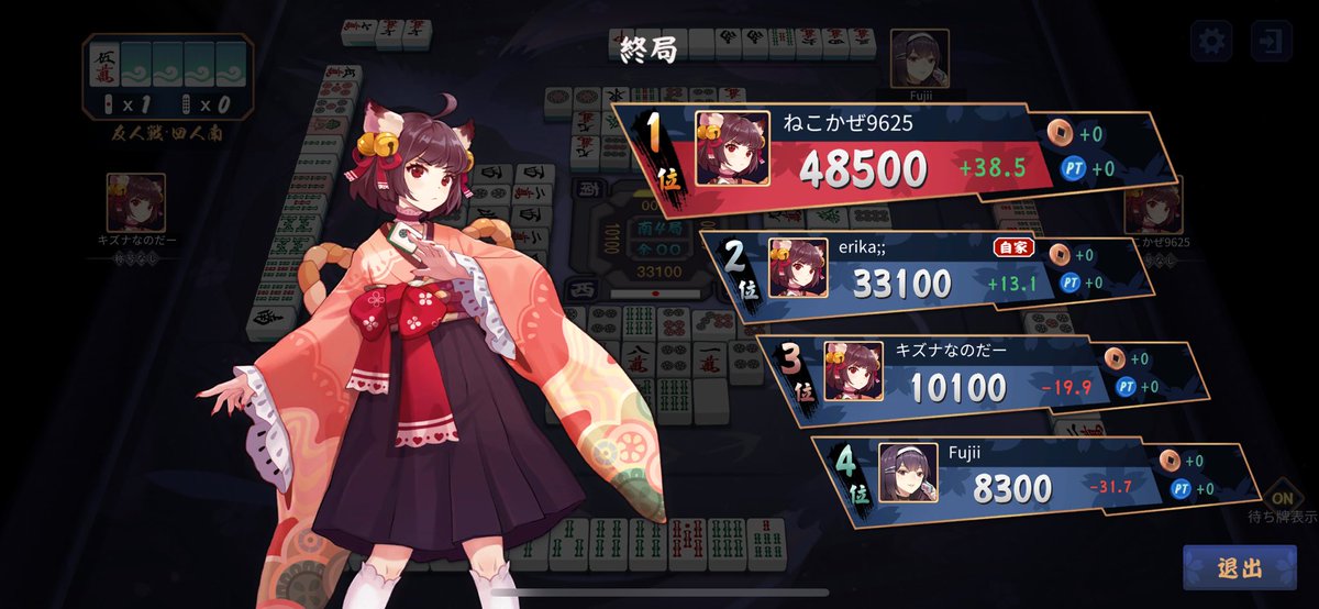 merry_san_2's tweet photo. 2回戦はこれにて終了ー！

点数集計して発表します！
2回戦までに点数飛んだ分は0点して計算します https://t.co/gENrwVbcuc