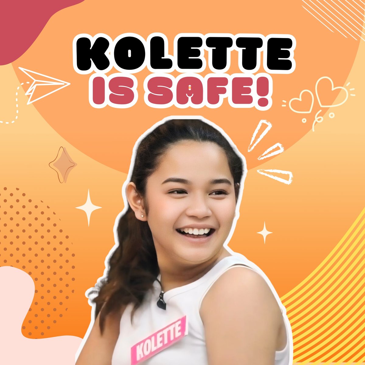 YES!! Kolette is safe! A massive thank you to everyone who voted, donated and stood by her side. ❤️

SAVE KOLETTE
#PBBGen11SeventhEviction