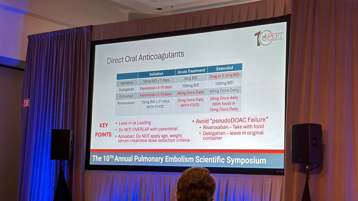 PERTConsortium's tweet photo. Pitfalls and #keypoints on #anticoagulation management. Anticoagulation stewardship. #PERT2024 @RosovskyRachel @georgedavis2 @aburnett_PharmD @AnticoagForum https://t.co/y2gQ003zdr