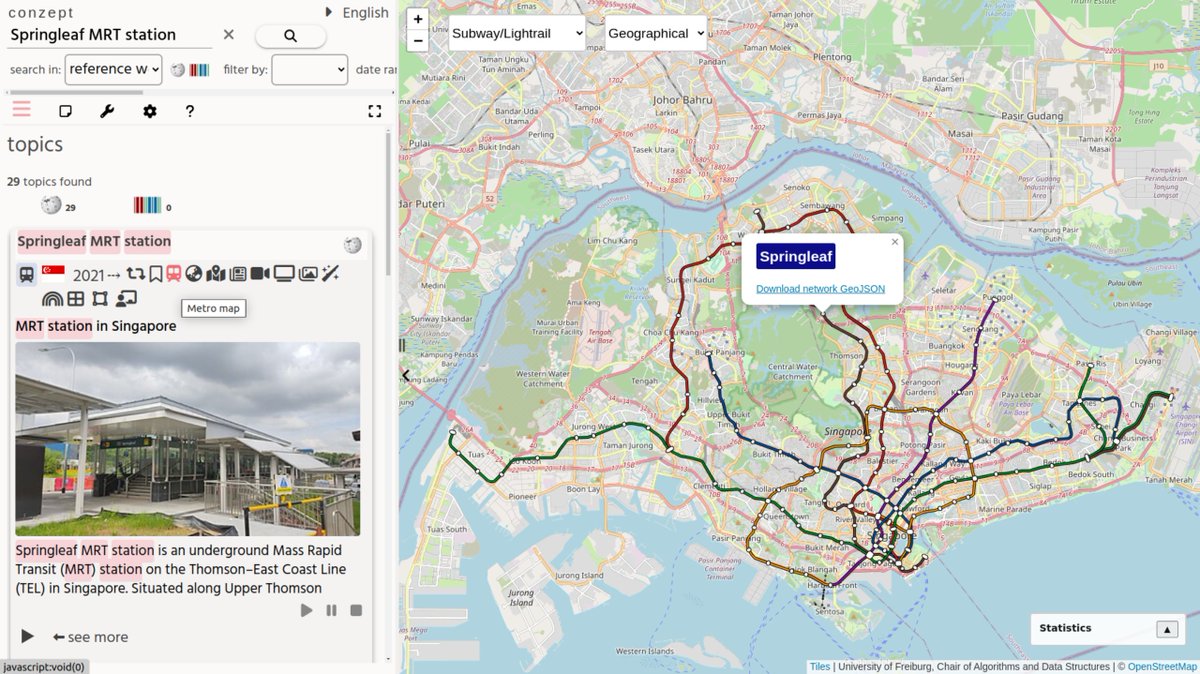 conzept__'s tweet image. Added support for viewing the OSM public transport maps for: Railway, metro/subway and tram stops. (no buses yet)
See also:
- …blications.informatik.uni-freiburg.de/SIGSPATIAL_tra…
- github.com/ad-freiburg/lo…
Singapore metro example: conze.pt/explore/Spring…
Explore 16k tram stops:
conze.pt/explore/Cinder…