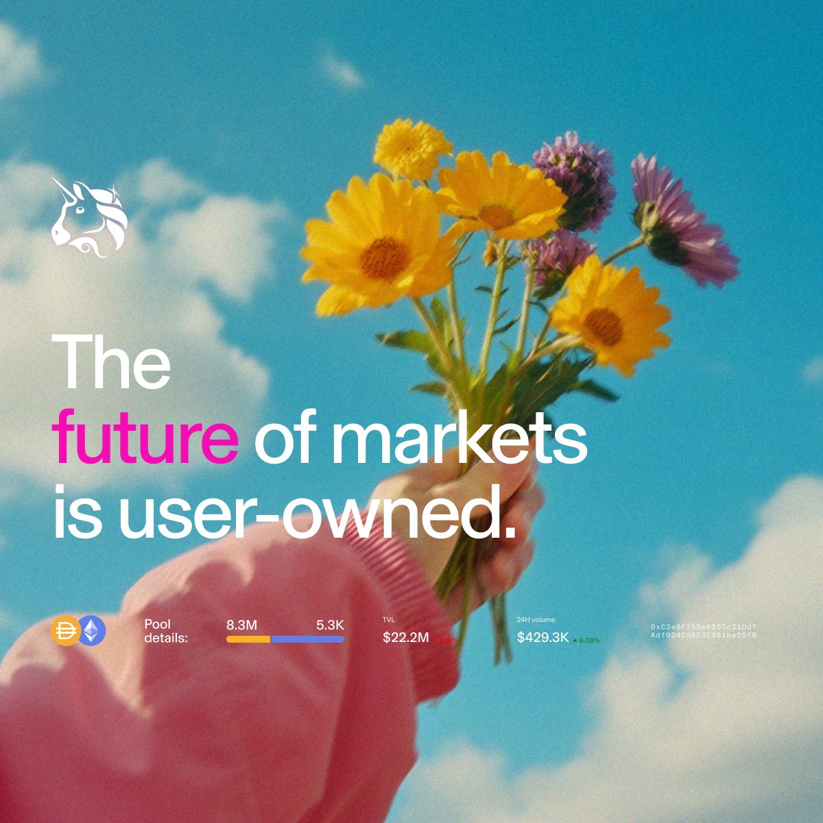 Uniswap's tweet photo. may the tokens bloom 🦄 https://t.co/MMKbOXu6LG