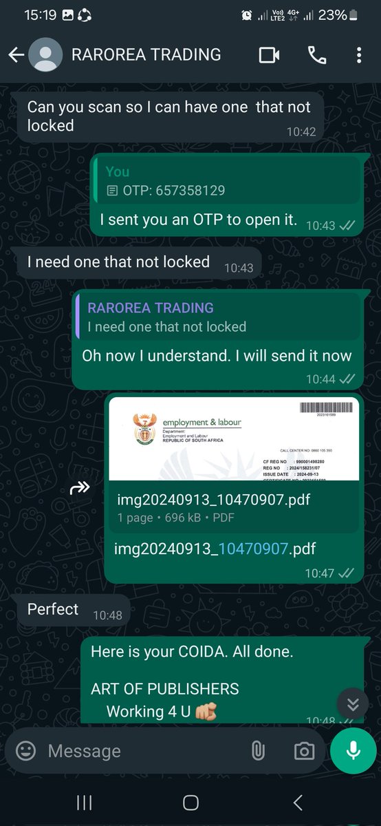 mahlangucyanda's tweet photo. Our happy client. Rarorae Trading now in good standing. COIDA done and delivered. 

Let us help you stay complaint. Check the link below. 

https://t.co/9dA4kimDdy https://t.co/nFi0o9gjvT