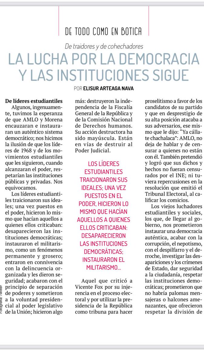 LibresX_IJ's tweet photo. "No hemos sido derrotados; perdimos una batalla pero no la guerra. Es hora de seguir luchando por las instituciones y la democracia en México." El maestro Elisur Arteaga Nava en pie de lucha junto a la comunidad #ELD. #ELDconPJF #SinJusticiaNoHayFuturo #RevistaSiempre https://t.co/z5fyaQk8hV
