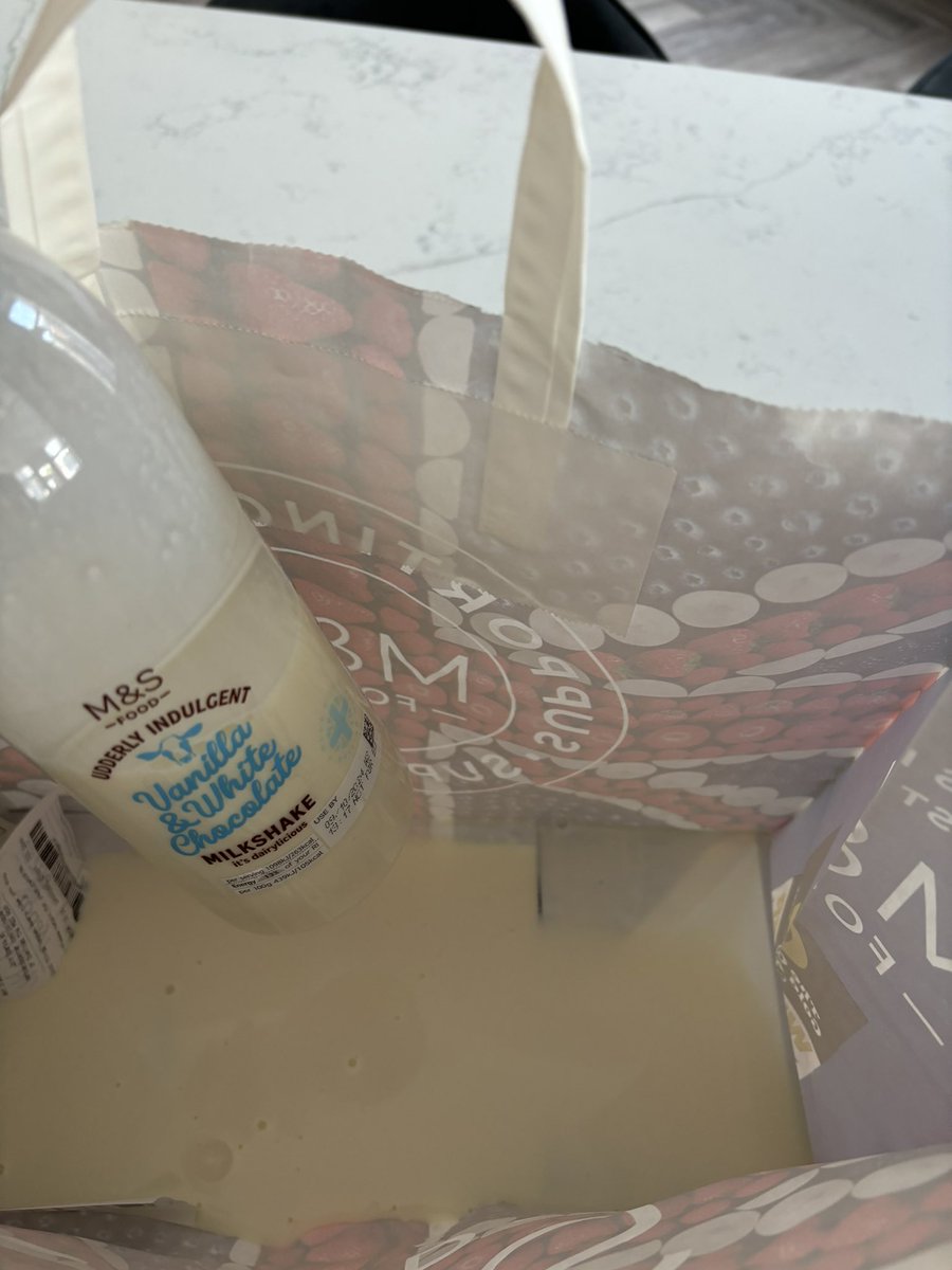 amycharleyb's tweet photo. @marksandspencer finally got the milkshake for my daughter and the bottle must have been faulty  it it had been tampered with…where do we stand lost half of it 😫 https://t.co/h1eXf4hvz5