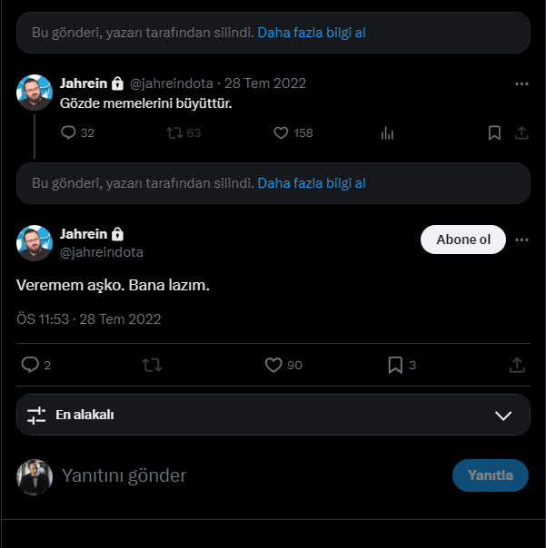 buraktut_'s tweet photo. Jahrein'in içeri alınmasıyla, küçük kız çocukları hakkında hakaretler savuran bir pedofili şerefsizi nasıl bir tutma ahlaksızlığını yaparsınız? @odatv 

Etkileşim için sosyal medyada girmediğiniz şekil kalmadı. Sizleri uzun zamandır çok yakından takip ederim. Attığınız "tık tuzağı" sözde haberleri ve paylaşımları da takip ederim. Çoğu zaman sitenize trafik çekmek için saçma sapan haberler yaptığınızı gördüm. Ama bu gördüklerim arasında en rezaletlerinden birisi.

1) İlk paragrafta Meral Akşener, tokalaşma meselesinden bahsetmişsiniz. Bunun, hapise girmesiyle tam olarak ne alakası var? Jahrein, bu tweetinin ardından özür dilemiş ve karşı tarafla helalleşmişti. Hatta İYİ Parti ve Akşener tarafı, Ahmet'in çocuğu dünyaya geldikten sonra "hayırlı olsun çiçeği" yollamıştı.

2) Reşit olmayan kıza "memelerini büyüt" yanıtı verdi dediniz. Twitter'da birinin yaşını bilmeniz mümkün değil. Zaten sonrasında ortaya çıktı ki; kız reşitti ve bu konunun davası görüldü. Davada ilk hakaret eden kız olduğu için dava Jahrein lehine sonuçlandı. Görmüş olduğunuz üzere tweetler de şu anda yok.

3) Jahrein'in geçmiş dönemle alakalı yalan haberlerinizi sıraladıktan sonra altına adi, pedofili, sapık Pungent'in olaylarını sıralamışsınız. Bu yapmış olduğunuz itibar suikastı koca bir REZİLLİK.