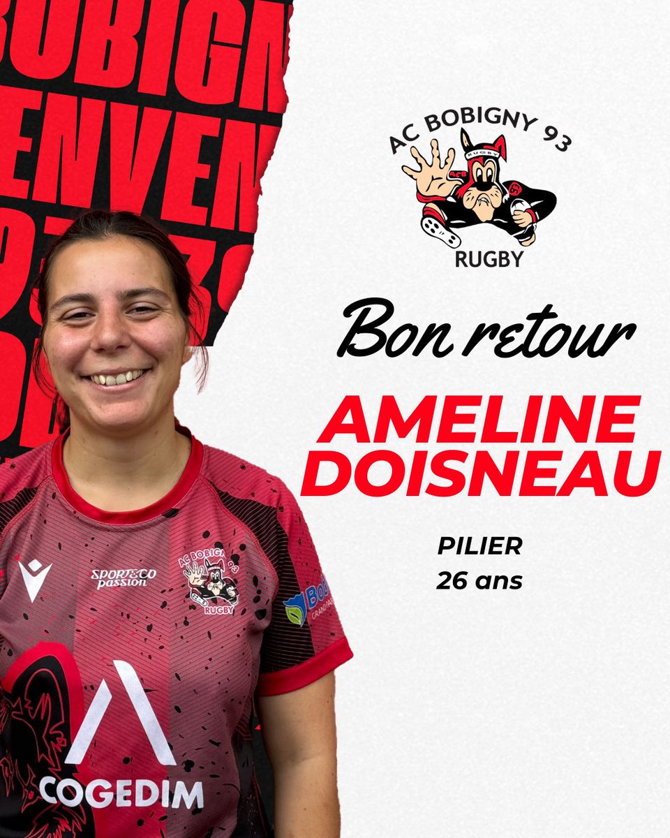 ACBobigny93's tweet photo. 𝗥𝗲𝘁𝗼𝘂𝗿 𝗮𝘂 𝗰𝗹𝘂𝗯 🌟

Formée à Rosny, 𝗔𝗺𝗲́𝗹𝗶𝗻𝗲 𝗗𝗼𝗶𝘀𝗻𝗲𝗮𝘂 a porté plusieurs années le maillot Rouge et Noir en cadettes.

Améline revient au club pour apporter son expérience et son engagement à notre collectif ! 🏉 

𝘽𝙤𝙣 𝙧𝙚𝙩𝙤𝙪𝙧 𝘼𝙢𝙚́𝙡𝙞𝙣𝙚 ! https://t.co/Wb2ufp73gJ
