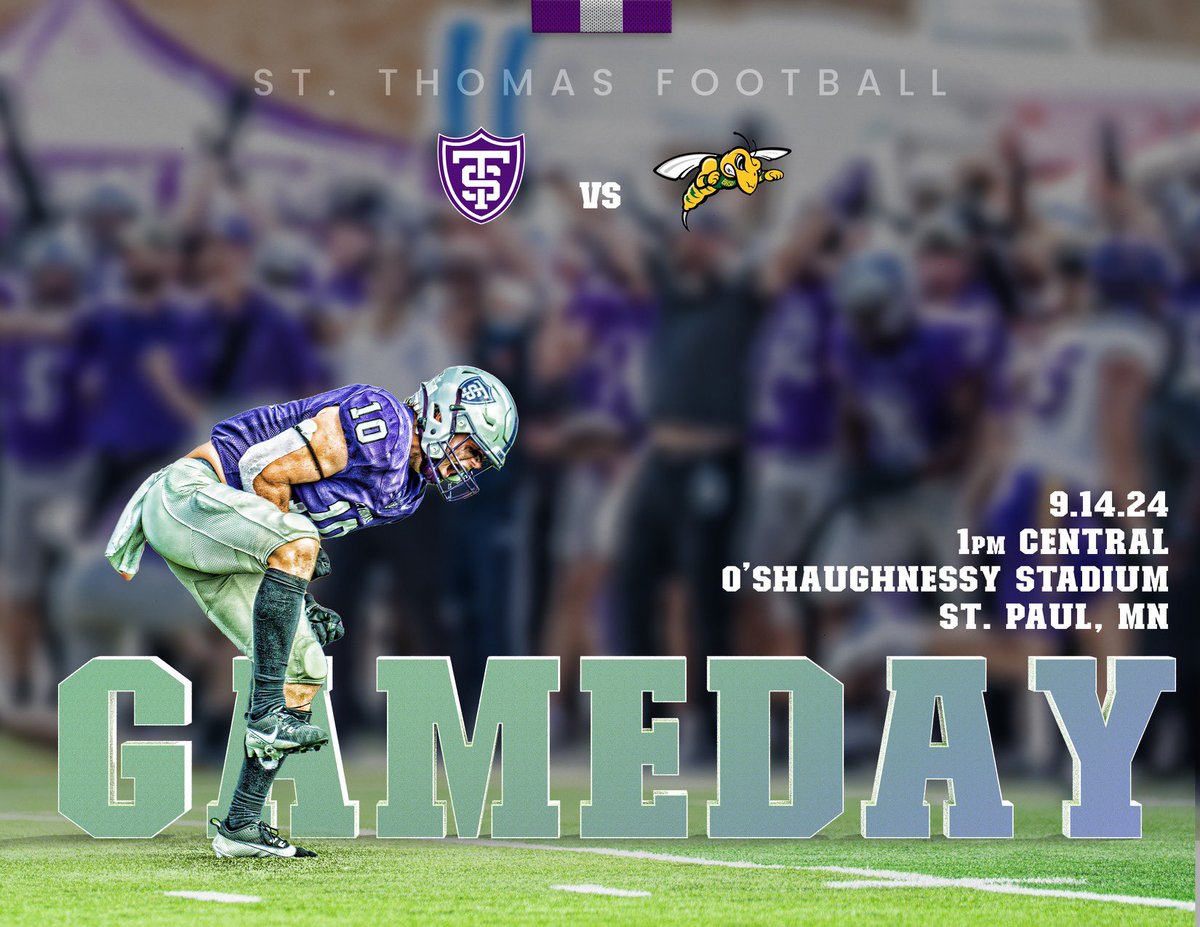 UST_Football's tweet photo. 𝐆𝐀𝐌𝐄𝐃𝐀𝐘! 🟣⚪️⚫️
🆚: BHSU 🟢🟡
📍: O'Shaughnessy Stadium
🏡: @UofStThomasMN 
🕕: 1:04p
⛅️: 72° 
📺: https://t.co/imf9amKqM6
📊: https://t.co/8uNiGc9RIj
📻: https://t.co/ojDCbGSZLO
📖: https://t.co/SzBzODwADK
🎟: https://t.co/kzhbcj2zYU https://t.co/MbhUZpH7zT