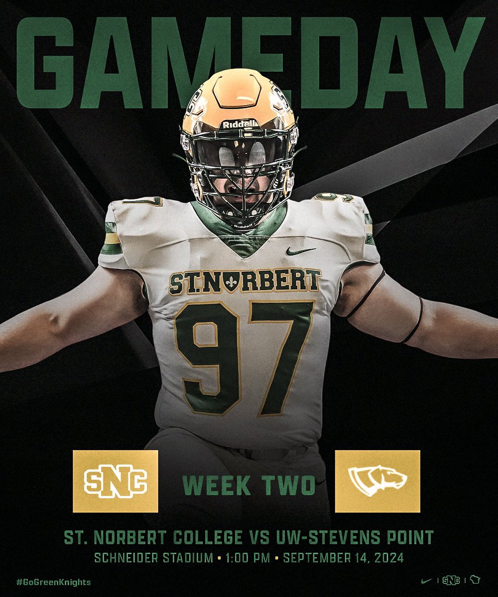 IT'S GAMEDAY‼️

Back on our home turf!

🆚: UW-Stevens Point 
⏰: 1:00 PM
📍: De Pere, WI
🏟: Schneider Stadium
💻: boxcast.tv/view/st-norber…..
📈: athletics.snc.edu/sidearmstats/f…

🟢⚔️🟡
#GoGreenKnights l #GKC