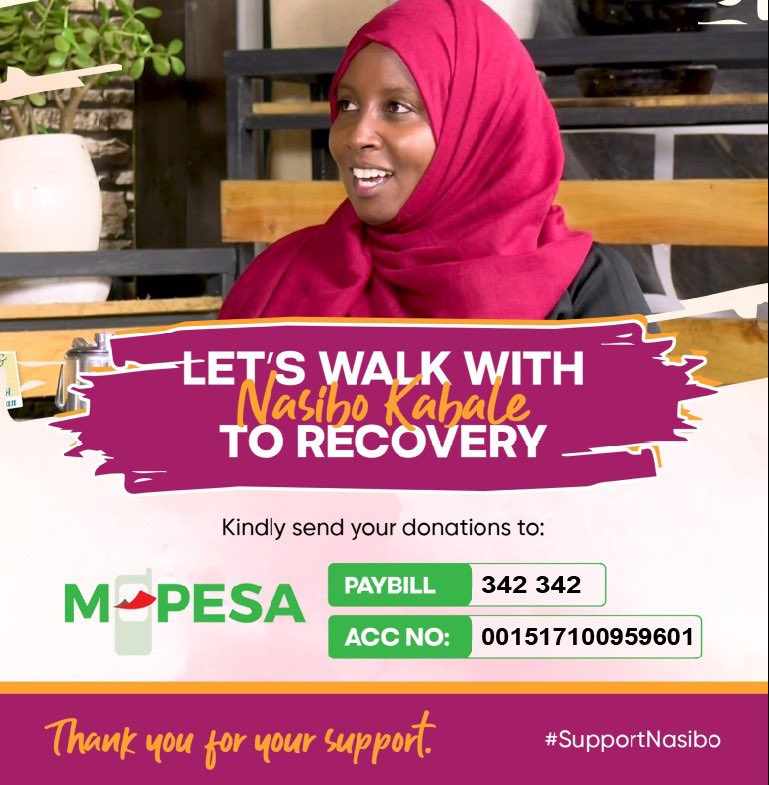Let us support our sister Nasibo Kabale through this paybill number, shukran.#SupportNasibo