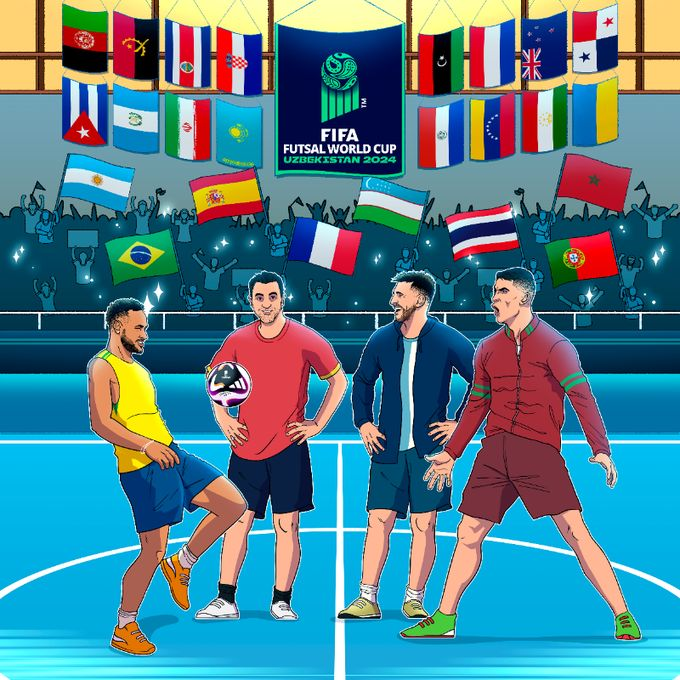 🤦‍♀️FIFA anunció el Mundial de fútbol sala con un cartel con Messi, Cristiano, Neymar y Xavi

💪 Y responde <a href="/PalmaFutsal/">Illes Balears Palma Futsal</a>: "Ahora sí… arranca el MUNDIAL de FÚTBOL SALA" 

😍 Y cartel con <a href="/Falcao12oficial/">Alessandro R. Vieira</a> <a href="/javi7rodriguez/">Javi Rodriguez</a> <a href="/alan_brandi/">Alan Brandi</a> <a href="/ricardinho10ofi/">ricardinho10</a>
 
#FIFAFutsalWorldCup #FutsalWC