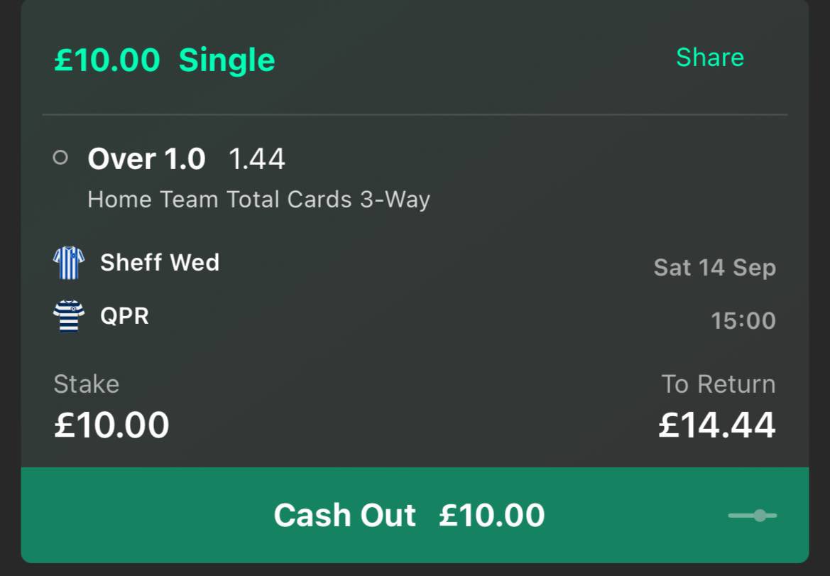 DKBettingGroup's tweet photo. THE MODEL ROLLER 📊

Bet 1

Sheff Wed v QPR

Model Bet - Sheff Wed Over 2 Cards
Bet Taken - Sheff Wed Over 1 Card (Safer Bet) https://t.co/qw1cl2scup