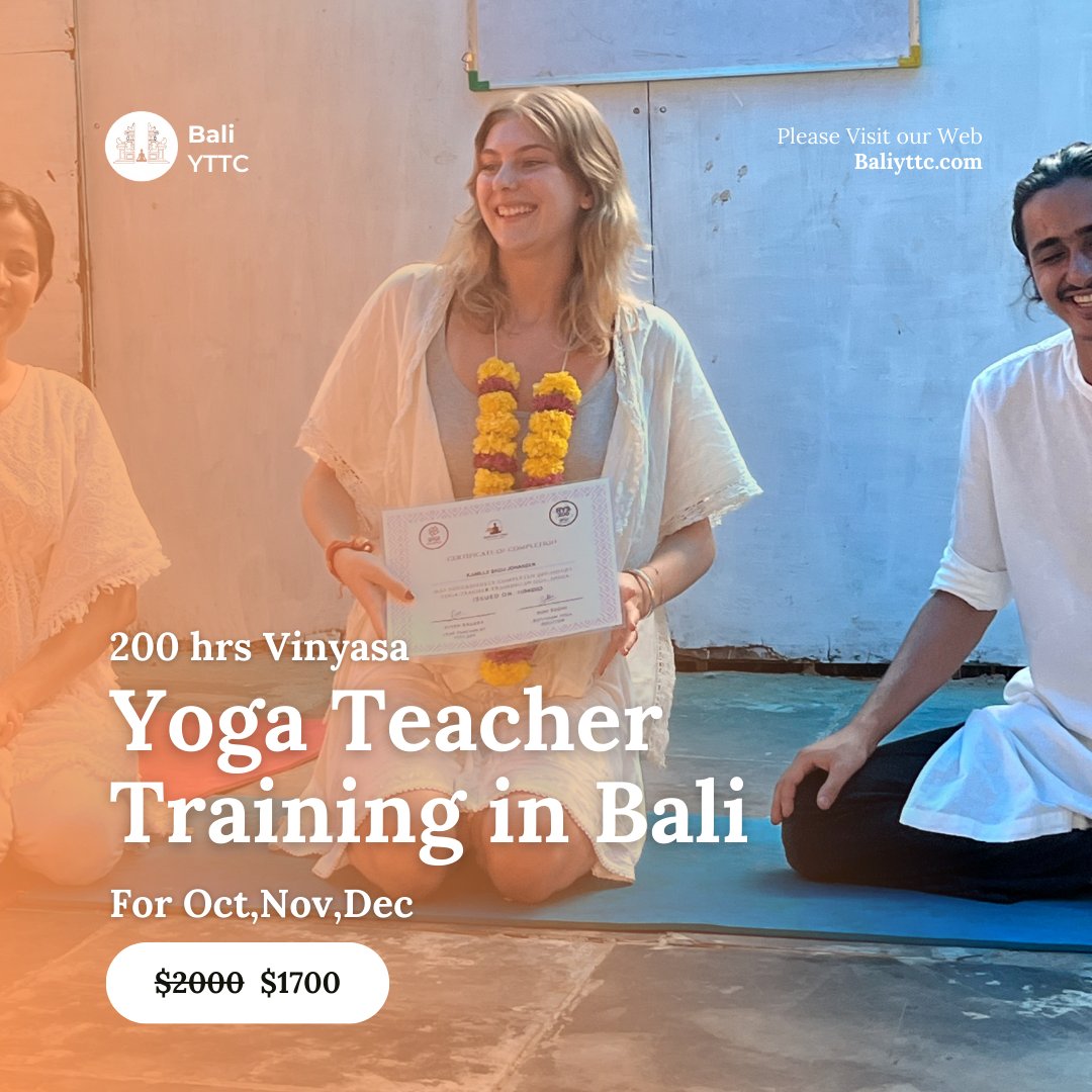 Baliyttc's tweet photo. Transform not just your practice, but your entire being. Emerge as a confident teacher and a more authentic version of yourself.
Ready to embark on this life-changing journey?

🌞 200-Hour Yoga Teacher Training in Bali, 
https://t.co/j6Jk086Kxp

#Yoga #yogateachertraining #bali https://t.co/JJnfQ64cqQ