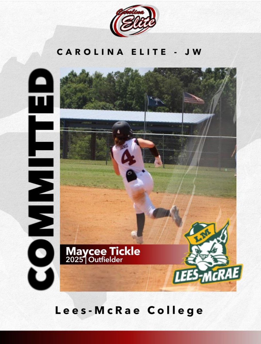 🚨Commitment Alert 🚨
We are excited to announce that Maycee Tickle (2025), from our Carolina Elite JW squad, has verbally committed to Lees McRae College, and coaching staff, as her future home for academics &amp; athletics! 
Way to go, Maycee, we are proud of you! <a href="/MayceeT_sball25/">Maycee Tickle</a>