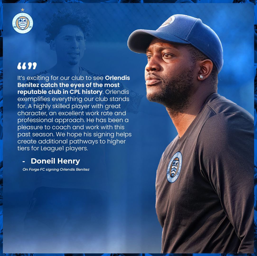 Words from coach Doneil Henry on Orlendis Benitez's transfer to Forge FC

#SCRFC #ThePeopleAreTheCounty