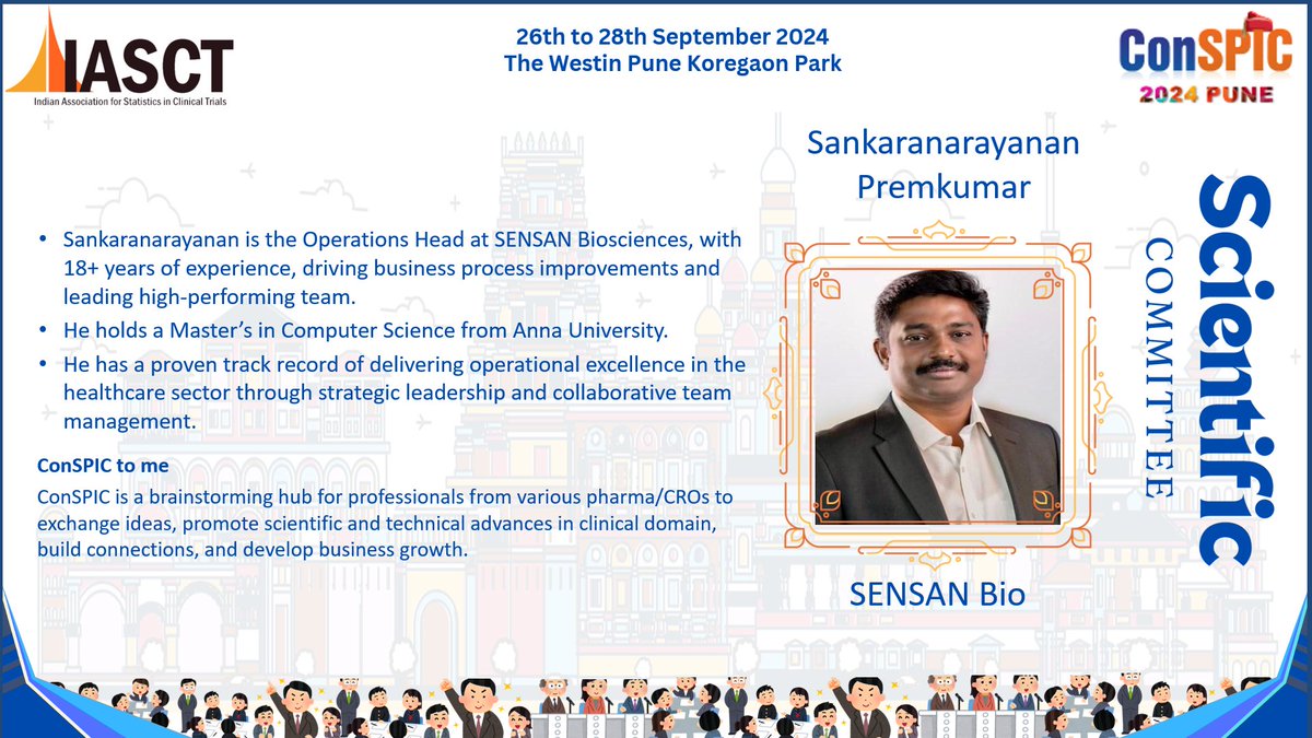 IASCT_Net's tweet photo. ConSPIC2024 Scientific Committee.
Meet: Sankaranarayanan Premkumar
Thank You Sankaranarayanan Premkumar being part of ConSPIC2024 Scientific Committee.
#ConSPIC2024 #IASCT #thankyou
Ashish Charles, Dr. Pooja Shinde (PT), Nishanth Nalan, Jagannath P S, Surendra Yajamanam https://t.co/eCJsIkicVE