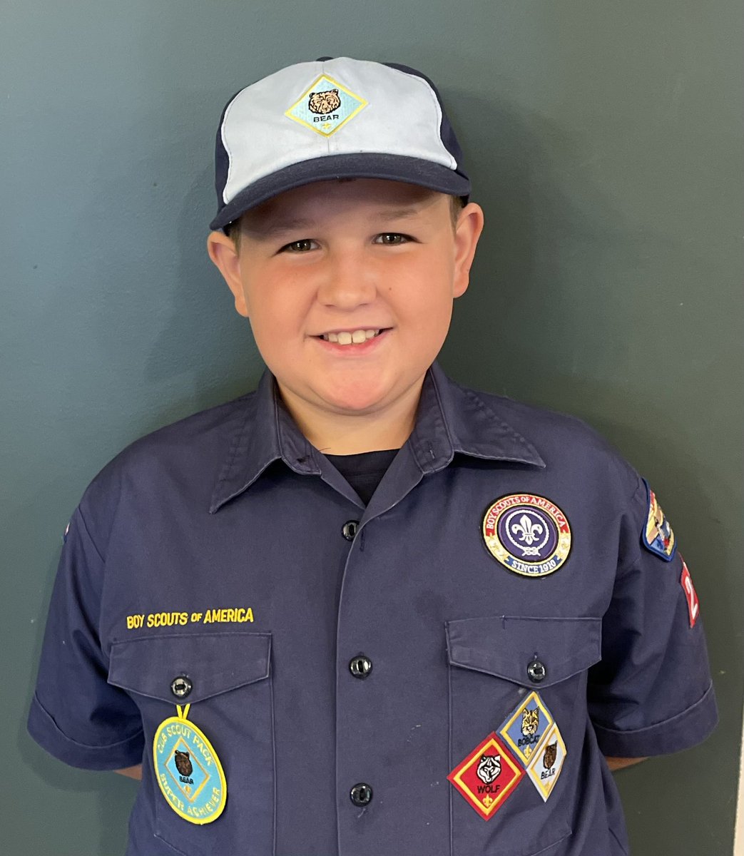 This handsome boy will be selling popcorn for his Cub Scout group today at Fin Feather Fur Outfitters from 10-12. Come out and buy some popcorn or leave him a donation! ￼￼