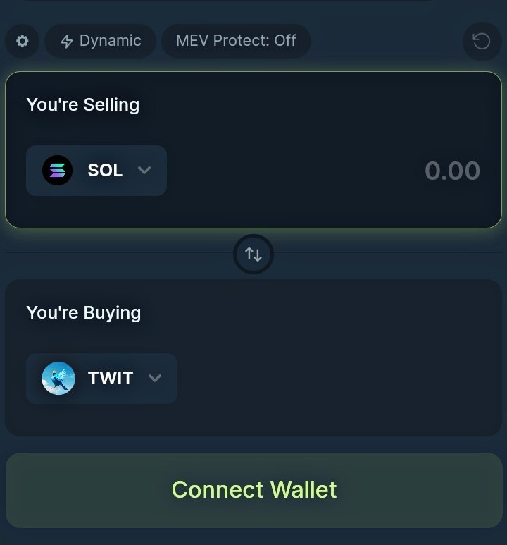 TwitToken7's tweet photo. π Exciting news! You can now swap $TWIT on Jupiter. Connect your wallet and start swapping here:
2Hefw6jAqCZd9osFaCVKiffqpKvoBVqwUHyvmQw62jZY
#TwitToken #TWIT #Crypto #Jupiter https://t.co/Hot9YiOMBb